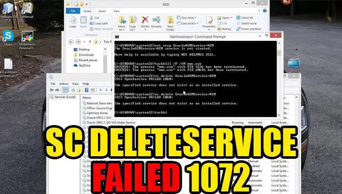 SC Delete Service Failed 1072