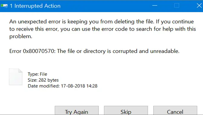 Find Out The Corrupt File And Delete It