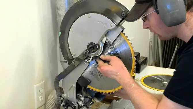 How Do You Disengage The Blade On A Dewalt Miter Saw?