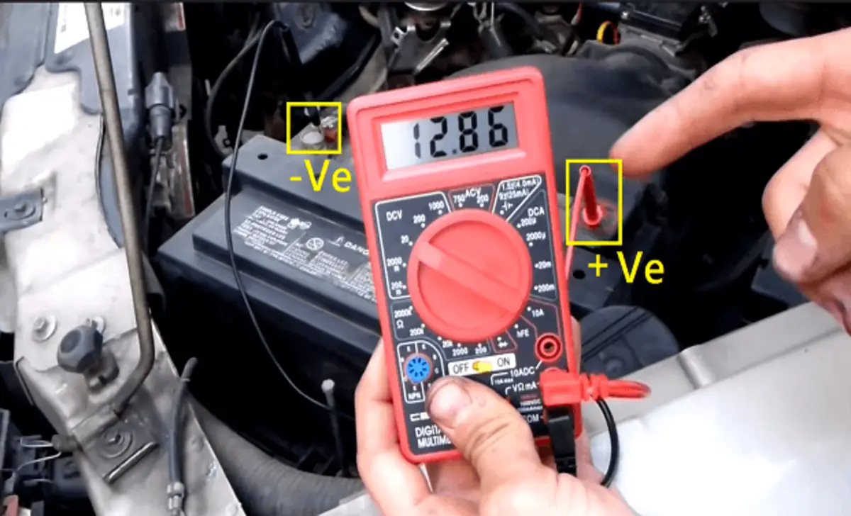 Checking The Battery With A Voltmeter